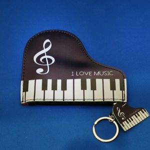 Piano I LOVE MUSIC Coin Purse Wallet and Key Chain